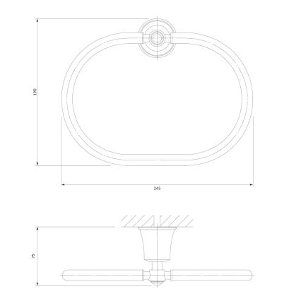 OMNIRES AL53230CR - Стенна закачалка за кърпи ART LINE лъскав хром