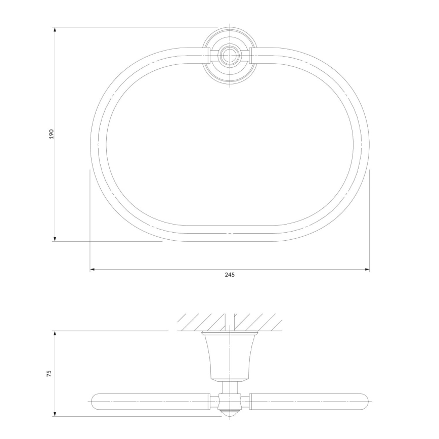 OMNIRES AL53230CR - Стенна закачалка за кърпи ART LINE лъскав хром
