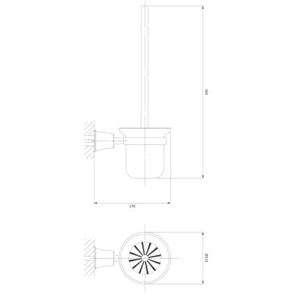 OMNIRES AL53620CR - Четка за тоалетна със стенен монтаж ART LINE лъскав хром