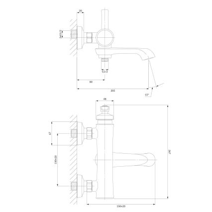 OMNIRES AM5230CR - Кранче за баня ARMANCE лъскав хром