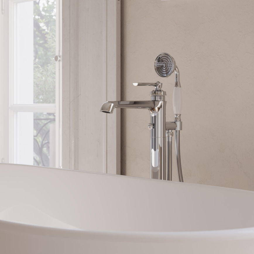 OMNIRES AM5233CR - Свободно стоящ комплект за вана с батерия ARMANCE, лъскав хром