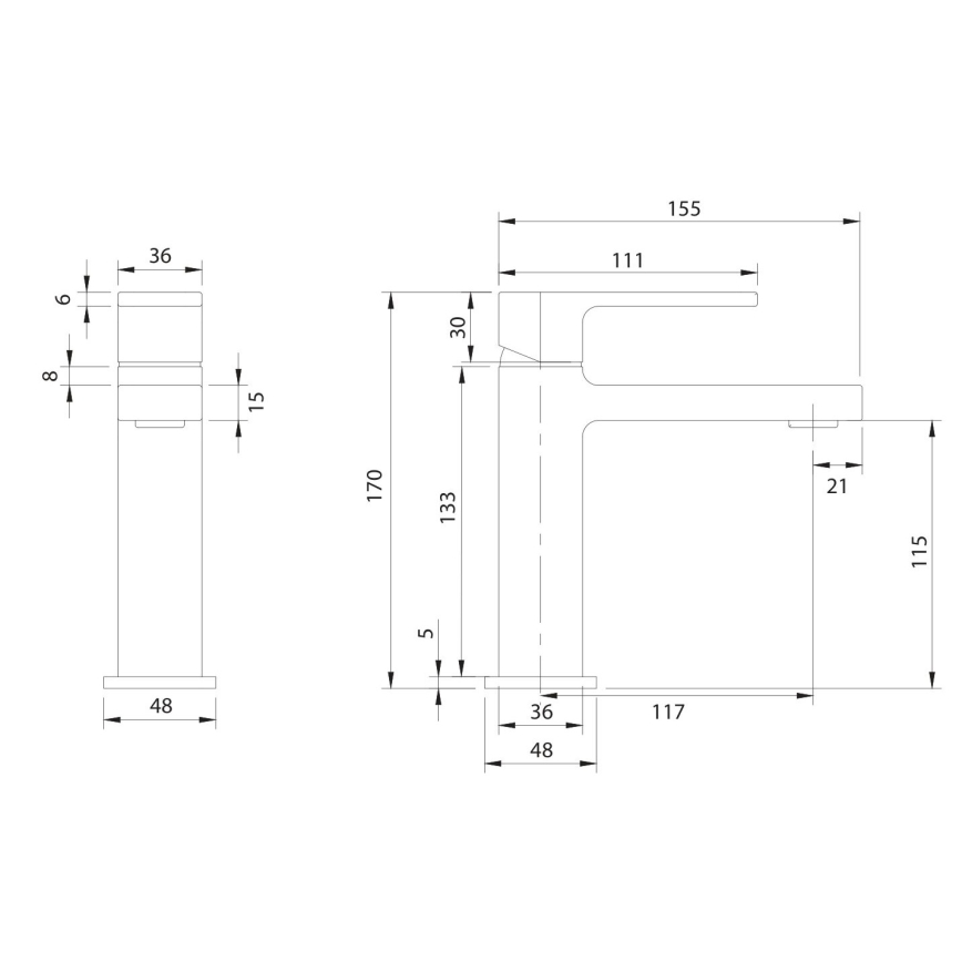 OMNIRES BA7810BL - смесител за мивка BARETTI 17 см матово черен