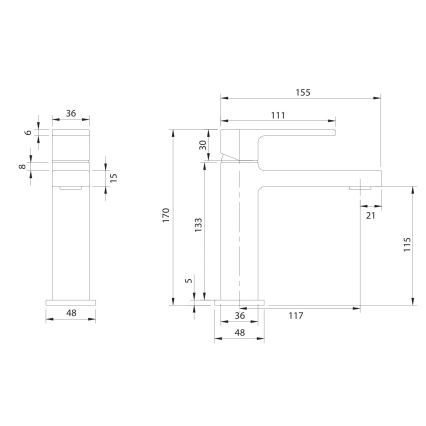 OMNIRES BA7810CR - Смесител за мивка BARETTI 17 см блестящ хром