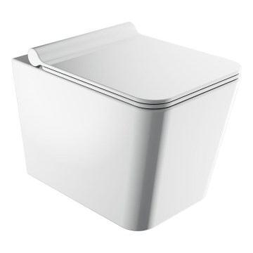 OMNIRES BOSTONMWBP - Конзолна тоалетна чиния със седалка с механизъм SoftClose BOSTON керамика/бял гланц