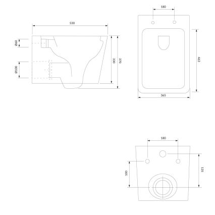 OMNIRES BOSTONMWBP - Конзолна тоалетна чиния със седалка с механизъм SoftClose BOSTON керамика/бял гланц