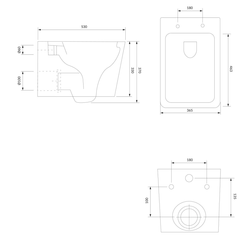 OMNIRES BOSTONMWBP - Конзолна тоалетна чиния със седалка с механизъм SoftClose BOSTON керамика/бял гланц