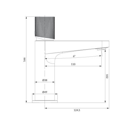OMNIRES CT8010GLB - Кран за мивка CONTOUR 16,6 см шлайфан златист