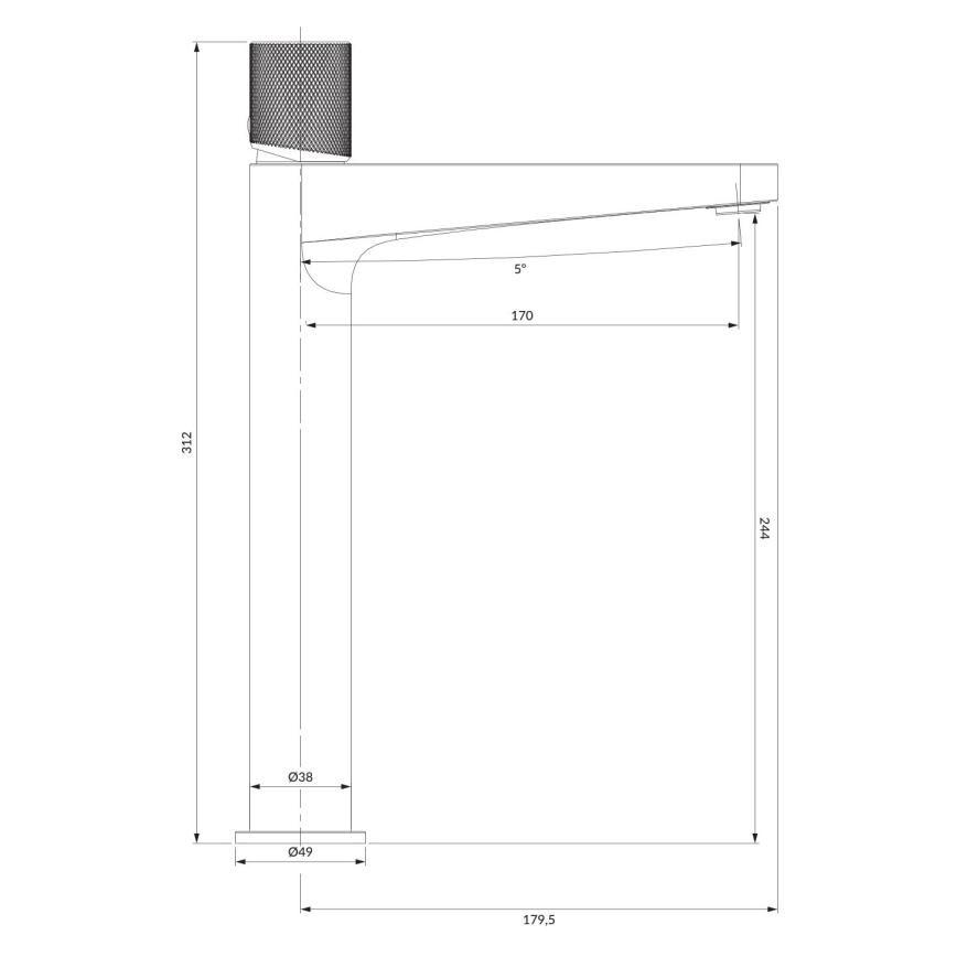 OMNIRES CT8012CPB - Смесител за умивалник CONTOUR 31,2 см, четкан меден финиш