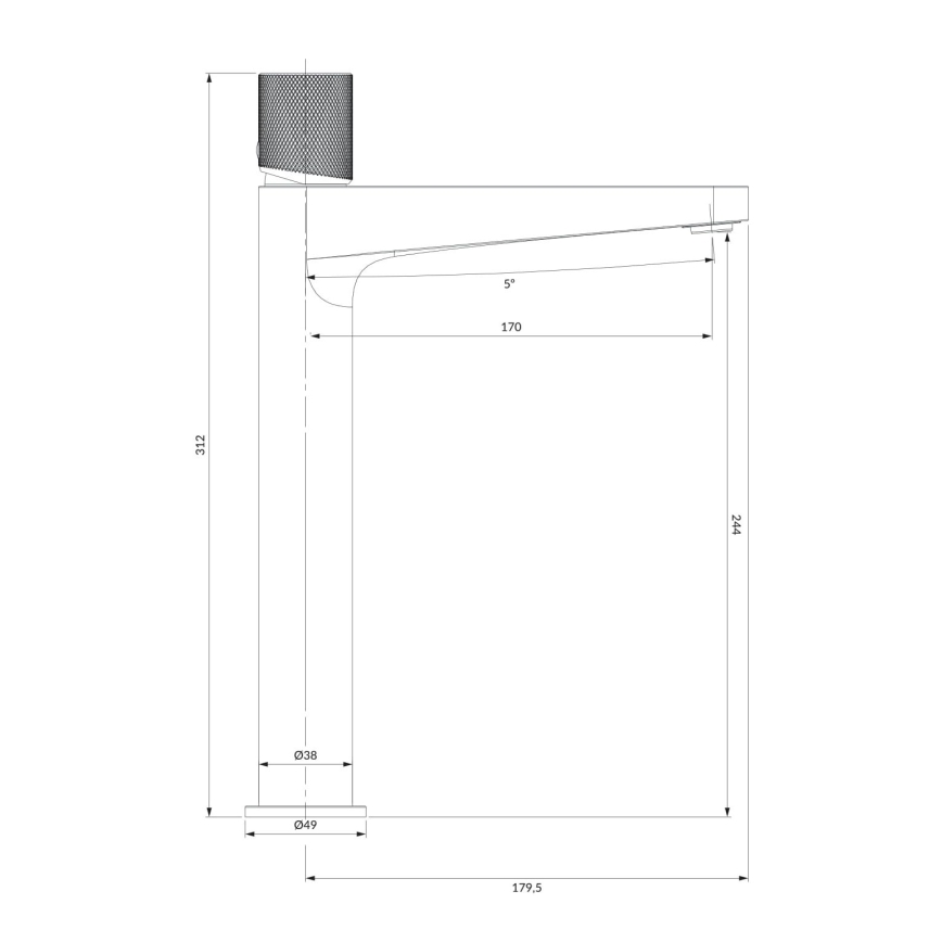 OMNIRES CT8012CR - Кран за мивка CONTOUR 31,2 см лъскав хром