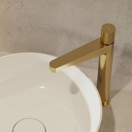 OMNIRES CT8012GLB - Кран за мивка CONTOUR 31,2 см шлайфан златист