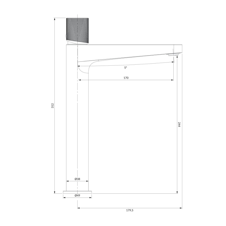 OMNIRES CT8012GLB - Кран за мивка CONTOUR 31,2 см шлайфан златист