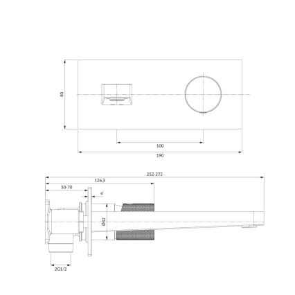 OMNIRES CT8015CR - Смесител за мивка за скрит монтаж CONTOUR лъскав хром