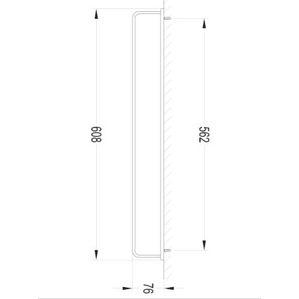 OMNIRES DA70216BL - Стенна закачалка за кърпи DARLING 61 см, матово черна