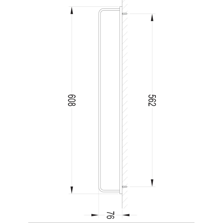 OMNIRES DA70216BL - Стенна закачалка за кърпи DARLING 61 см, матово черна