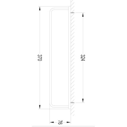 OMNIRES DA70230BL - Стенна закачалка за кърпи DARLING 37 см полуматов черен