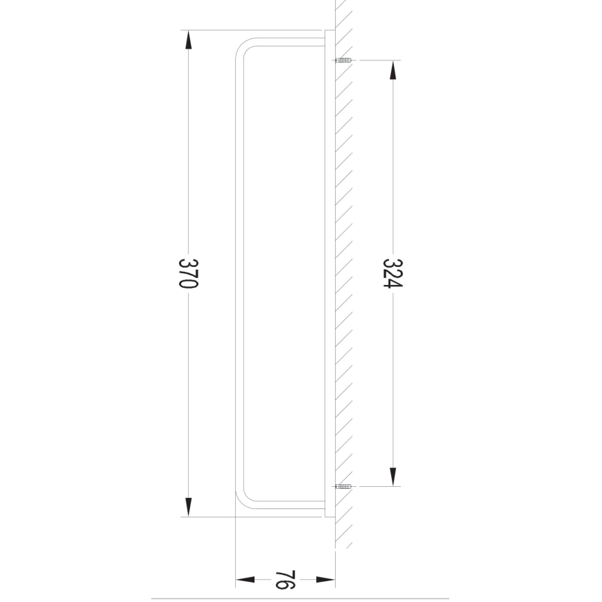 OMNIRES DA70230BL - Стенна закачалка за кърпи DARLING 37 см полуматов черен