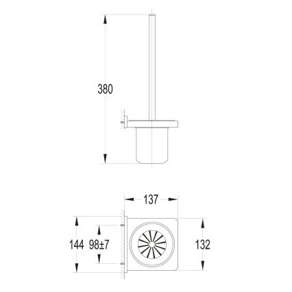 OMNIRES DA70620BL - Стенна четка за тоалетна DARLING, матова черна