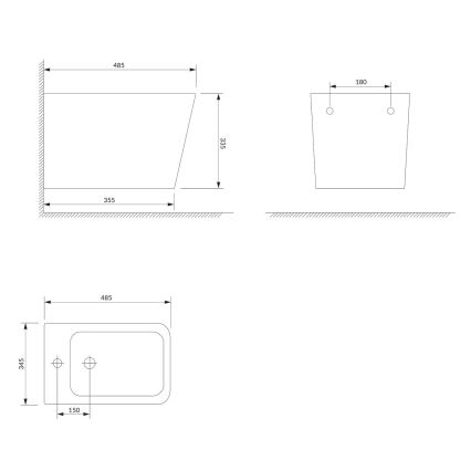 OMNIRES FONTANABIBP - Конзолно биде FONTANA керамика/бял гланц