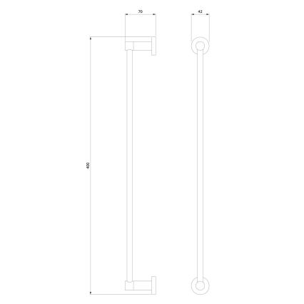 OMNIRES MP60214AT - Стенна закачалка за кърпи MODERN PROJECT 40 см матов черен