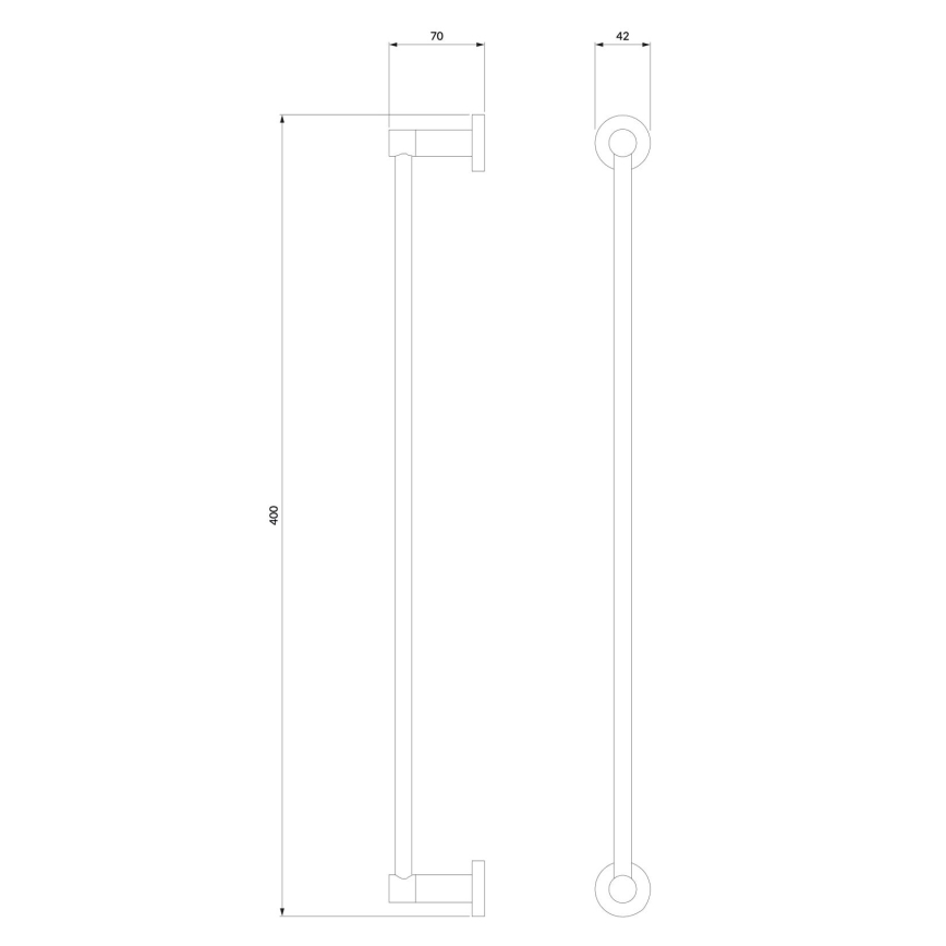 OMNIRES MP60214AT - Стенна закачалка за кърпи MODERN PROJECT 40 см матов черен