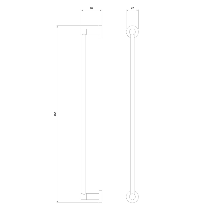 OMNIRES MP60214BL - Стенна закачалка за кърпи MODERN PROJECT 40 см матов черен