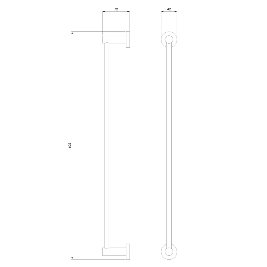 OMNIRES MP60216BL - Стенна закачалка за кърпи MODERN PROJECT 60 см матов черен