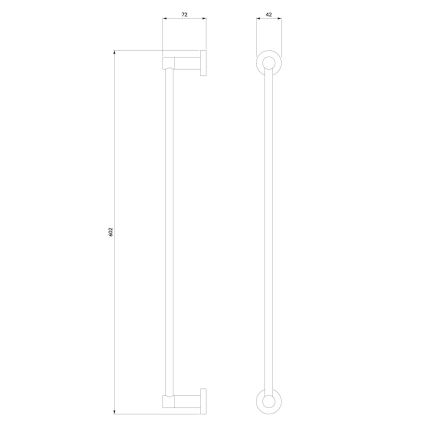 OMNIRES MP60216BL - Стенна закачалка за кърпи MODERN PROJECT 60 см матов черен