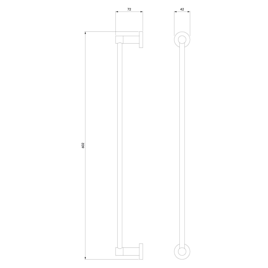 OMNIRES MP60216CR - Стенна закачалка за кърпи MODERN PROJECT 60 см лъскав хром