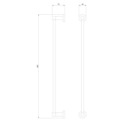 OMNIRES MP60216CR - Стенна закачалка за кърпи MODERN PROJECT 60 см лъскав хром
