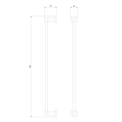 OMNIRES MP60216GR - Стенна закачалка за кърпи MODERN PROJECT 60 см графитен
