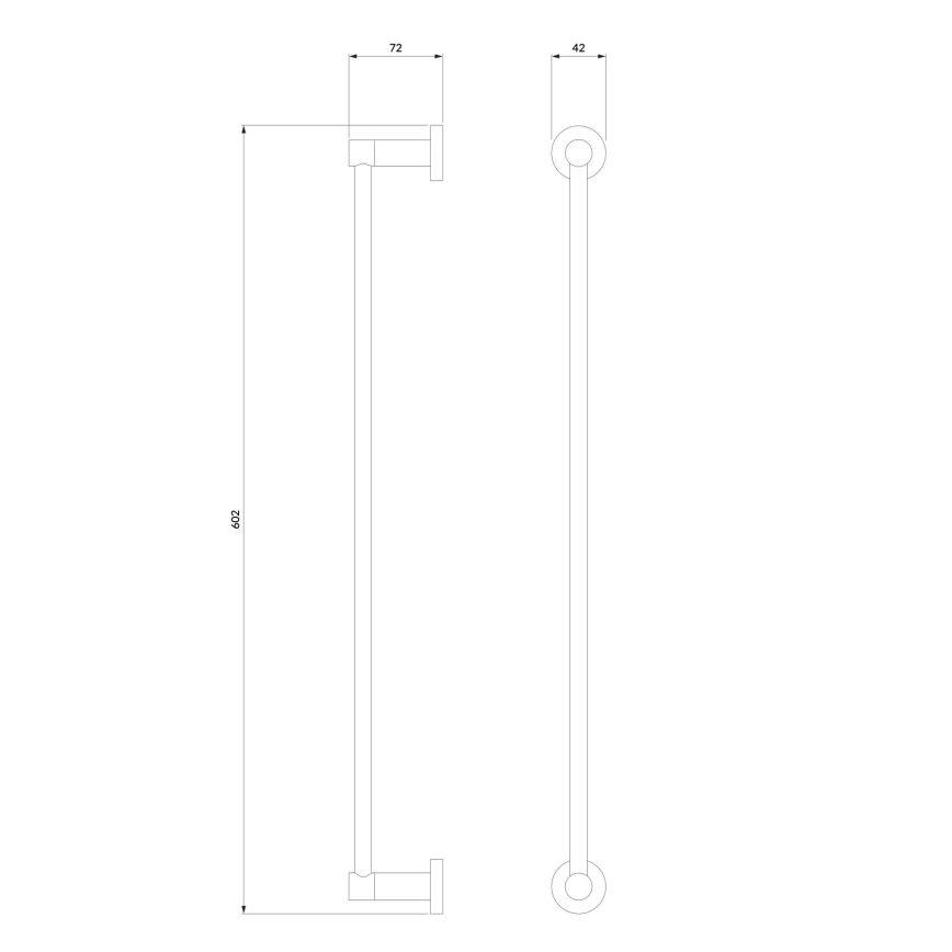 OMNIRES MP60216GR - Стенна закачалка за кърпи MODERN PROJECT 60 см графитен