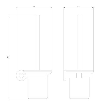 OMNIRES MP60620BL - Четка за тоалетна със стенен монтаж MODERN PROJECT матов черен
