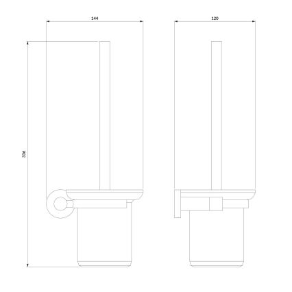 OMNIRES MP60620CR - Четка за тоалетна със стенен монтаж MODERN PROJECT лъскав хром