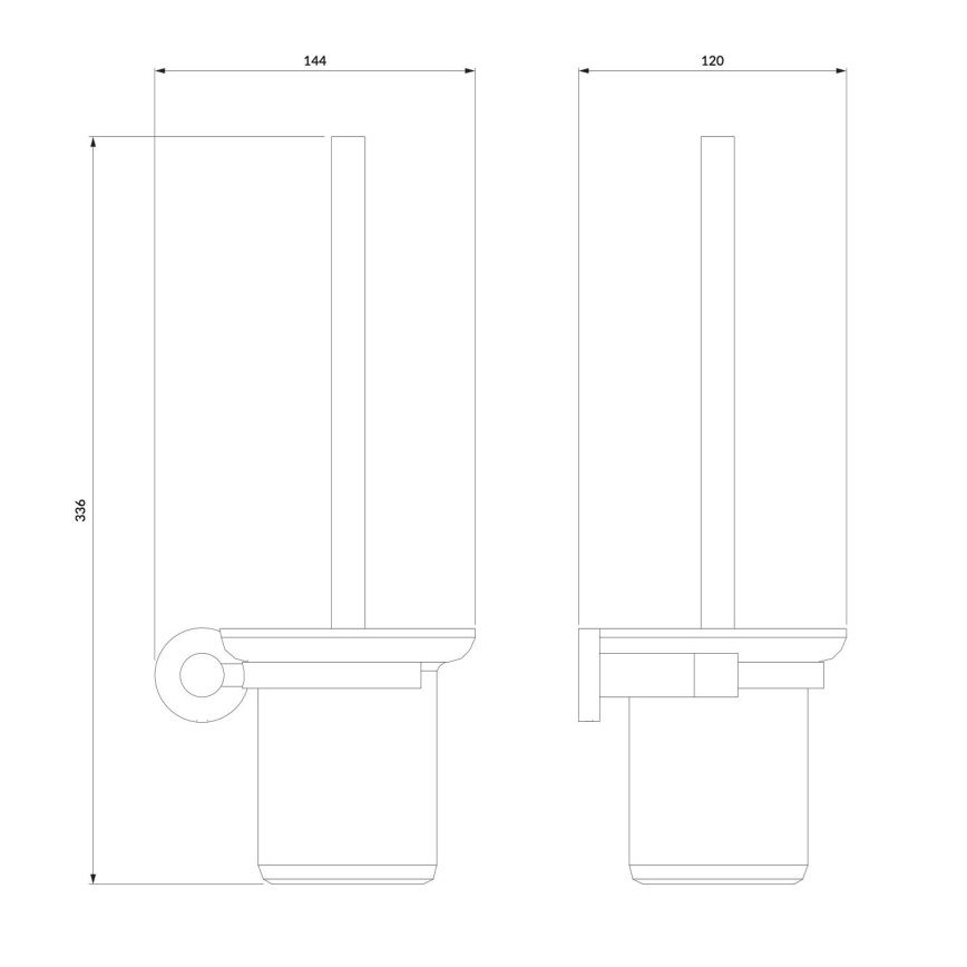 OMNIRES MP60620CR - Четка за тоалетна със стенен монтаж MODERN PROJECT лъскав хром