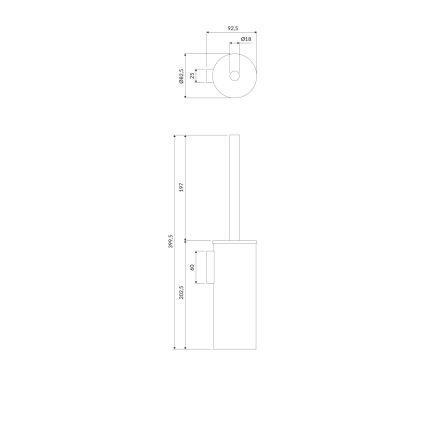 OMNIRES MP60621BL - Четка за тоалетна със стенен монтаж MODERN PROJECT матов черен