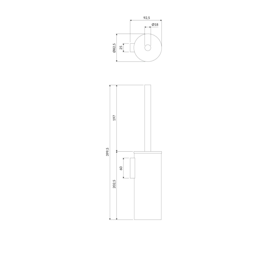 OMNIRES MP60621BL - Четка за тоалетна със стенен монтаж MODERN PROJECT матов черен