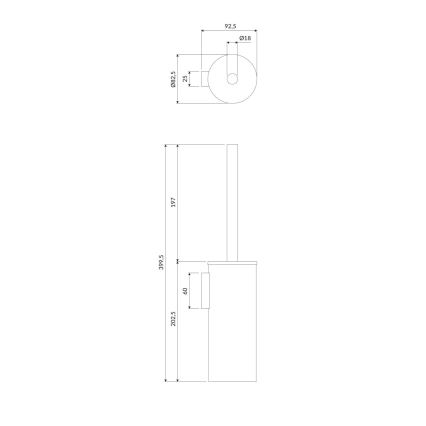 OMNIRES MP60621CR - Четка за тоалетна със стенен монтаж MODERN PROJECT лъскав хром