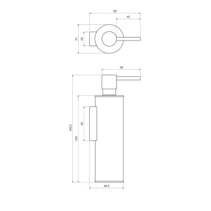 OMNIRES MP60721BL - Стенен дозатор за сапун MODERN PROJECT 150 ml матов черен
