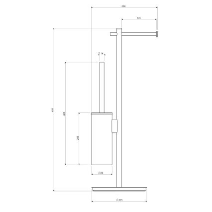 OMNIRES MP60810CR - Държач за тоалетна хартия и четка за тоалетна MODERN PROJECT лъскав хром