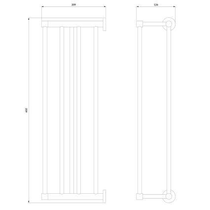 OMNIRES MP60920CR - Стенна закачалка за кърпи MODERN PROJECT 60 см лъскав хром