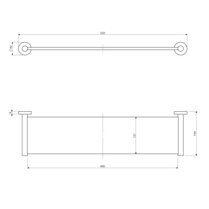 OMNIRES MP60930CR - Етажерка MODERN PROJECT 55 см лъскав хром