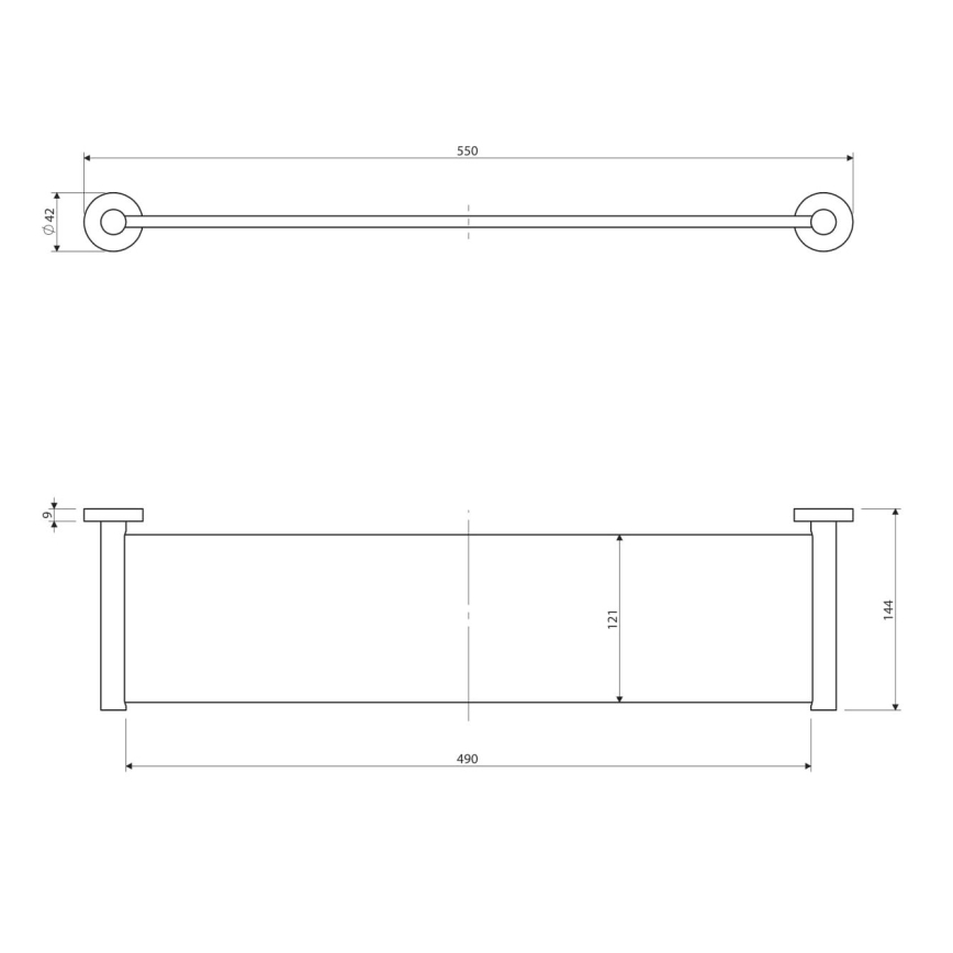 OMNIRES MP60930CR - Етажерка MODERN PROJECT 55 см лъскав хром