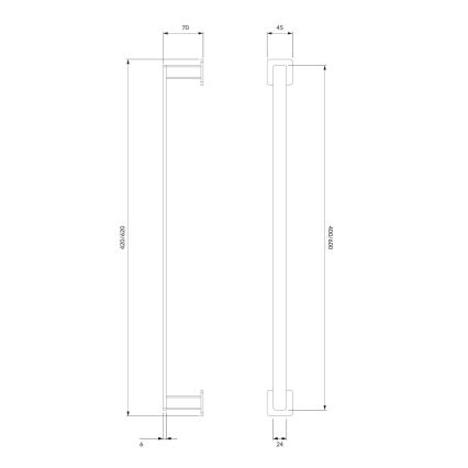 OMNIRES NL80214CR - Стенна закачалка за кърпи NELSON 42 см лъскав хром