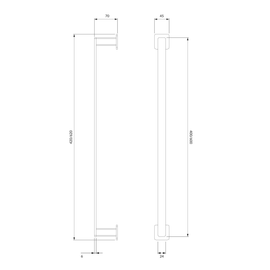 OMNIRES NL80214CR - Стенна закачалка за кърпи NELSON 42 см лъскав хром