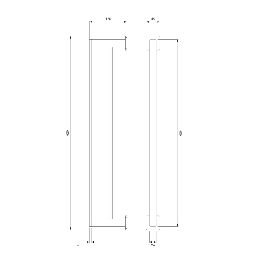 OMNIRES NL80226CR - Стенна закачалка за кърпи NELSON 62 см, лъскав хром