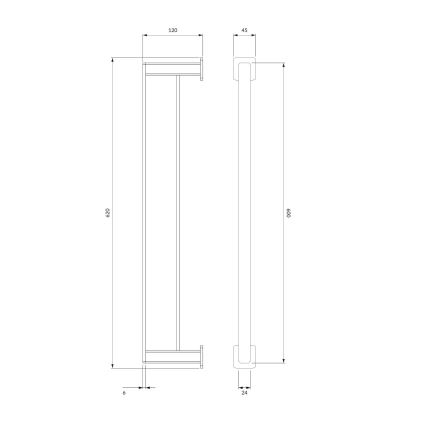 OMNIRES NL80226CR - Стенна закачалка за кърпи NELSON 62 см лъскав хром