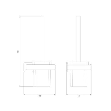 OMNIRES NL80620CR - Четка за тоалетна със стенен монтаж NELSON лъскав хром