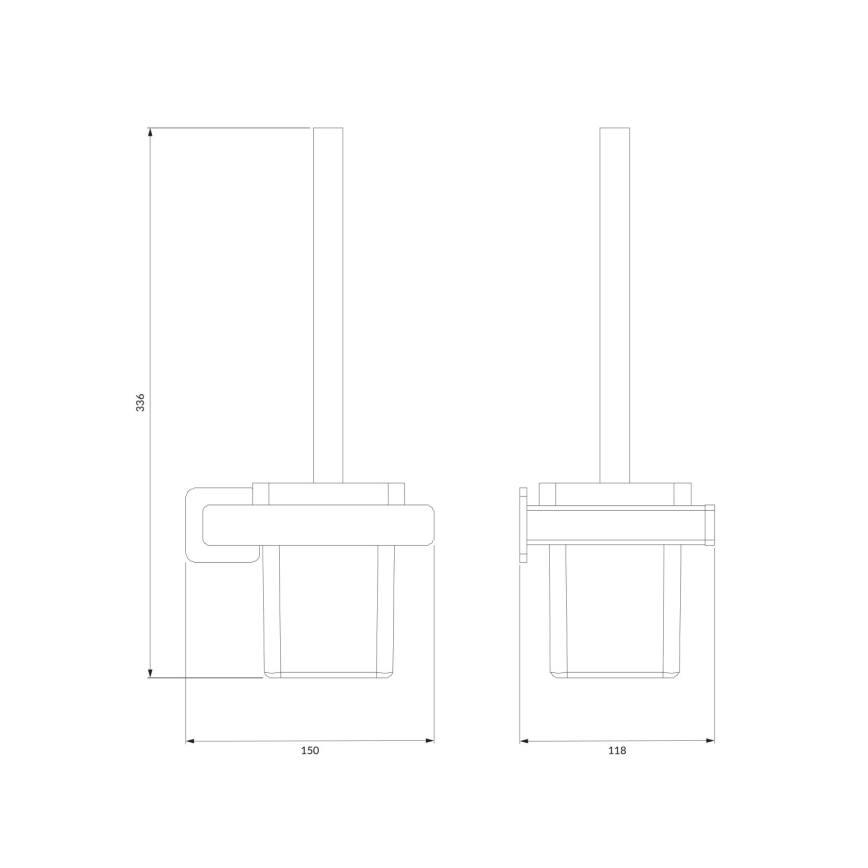 OMNIRES NL80620CR - Четка за тоалетна със стенен монтаж NELSON лъскав хром
