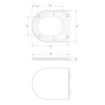 OMNIRES OTTAWADEBP - Тоалетна седалка SoftClose OTTAWA duroplast/блестящо бял
