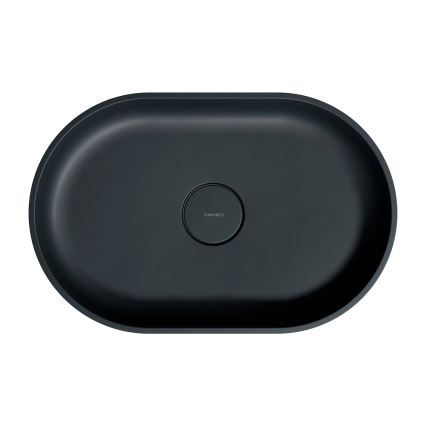 OMNIRES OVOUNBLV - Мивка с плот OVO 55x36 см доломит/матов черен лава